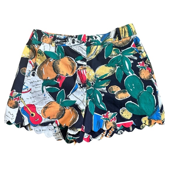 J.Crew Tropical Fruit & Cactus Shorts – Scalloped Hem, EUC, Size 2 - Picture 1 of 6